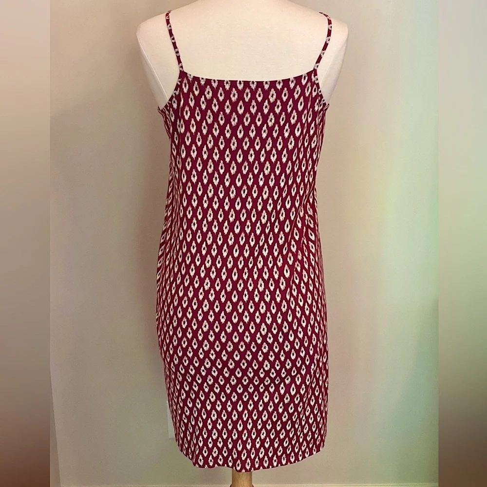 Old Navy Maroon Red Cream XXL Plus Girls Rustic Cottagecore Preppy Boho Dress
